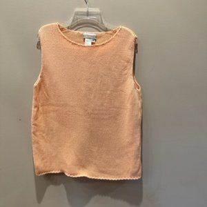 Coldwater Creek pale orange sleeveless woven top.  All cotton. Size medium